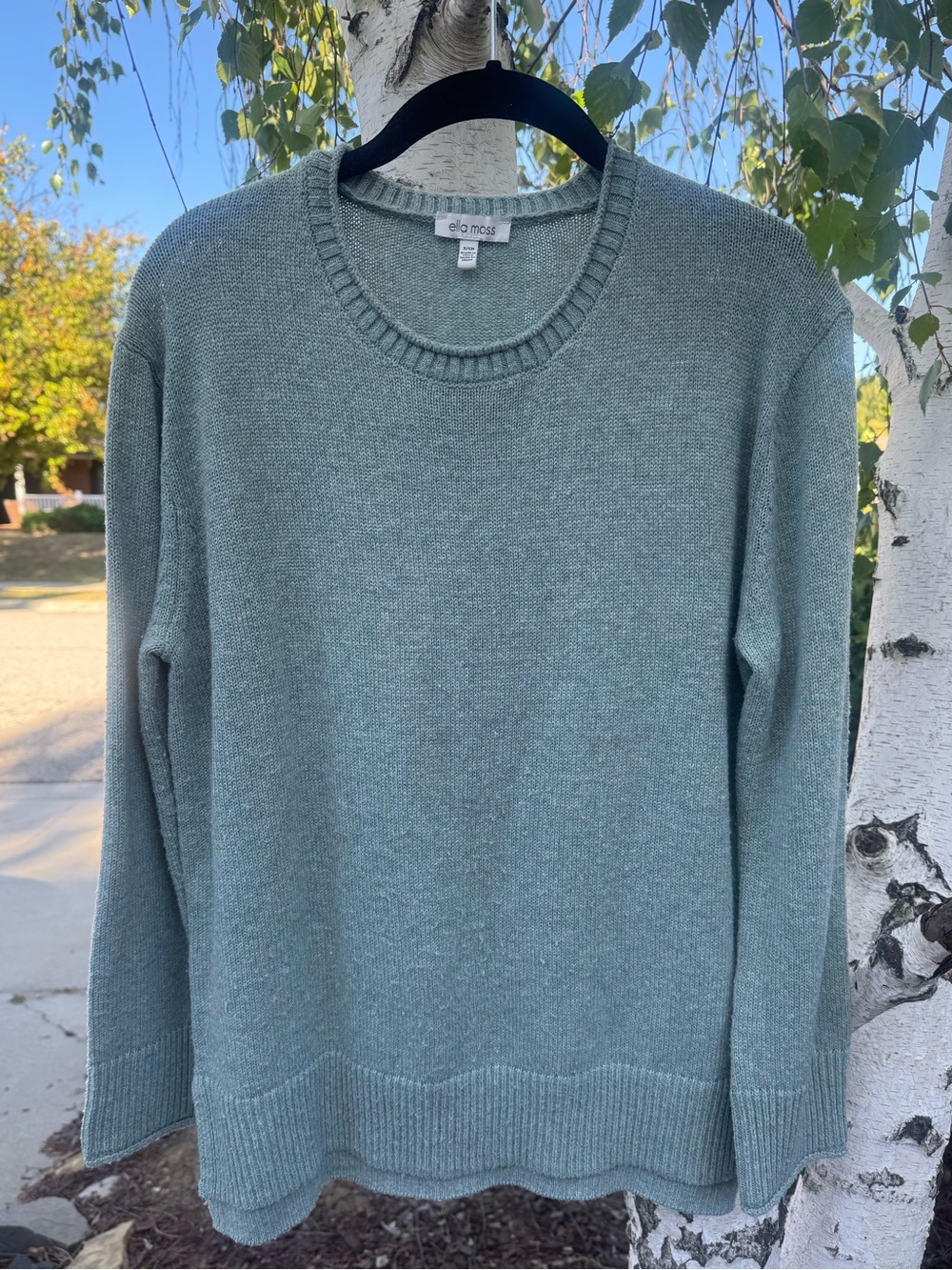 Ella Moss Womensu Sage Green Crewneck Sweater Size Small.